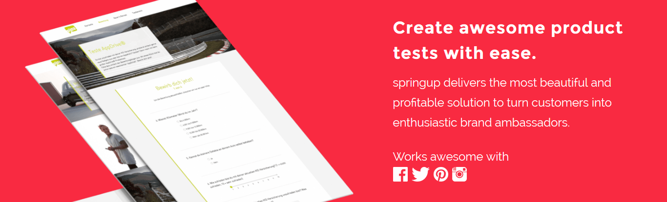 SpringUp - Create producttests with ease